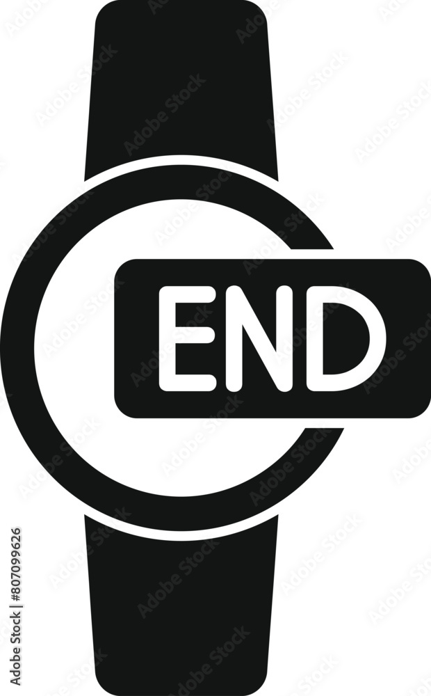 Poster hand watch duration end time icon simple vector. life end date. period hour