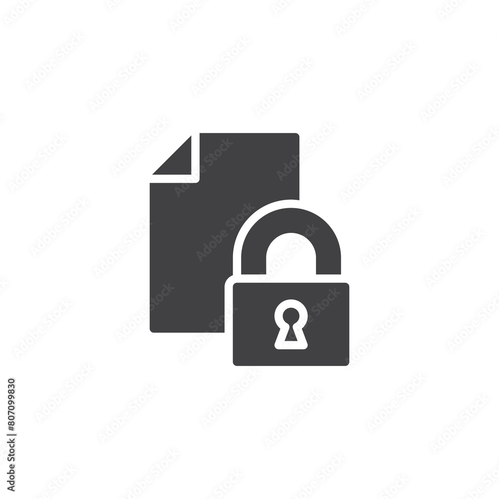 Poster document file and lock vector icon