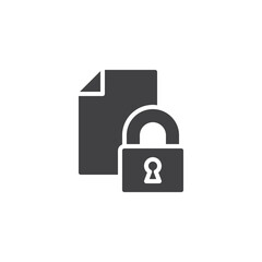 Document file and lock vector icon