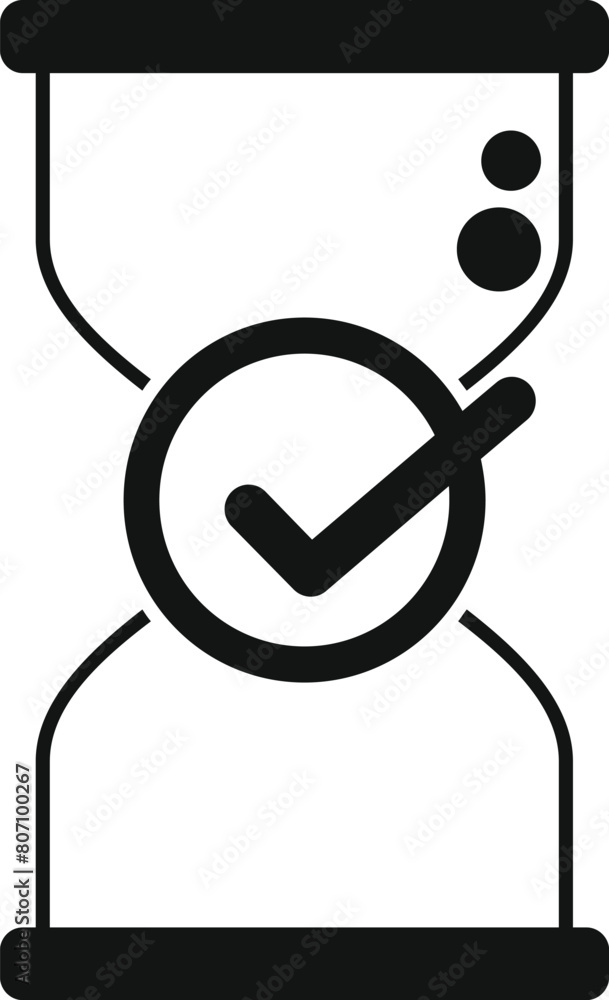 Poster hourglass approved duration icon simple vector. plan time event. timer element