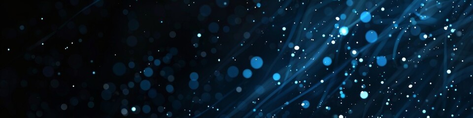 Obraz premium Illustration Abstract wave motion pattern and dynamic mesh line on dark blue background. Modern futuristic design for background or wallpaper. Digital cyberspace, high tech, technology concept