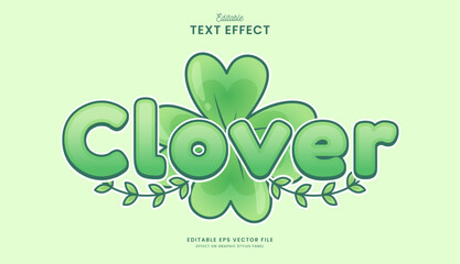decorative editable green clover text effect vector design