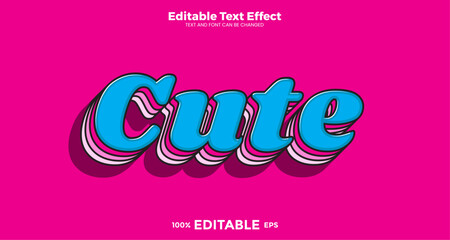 Cute editable text effect in modern trend style