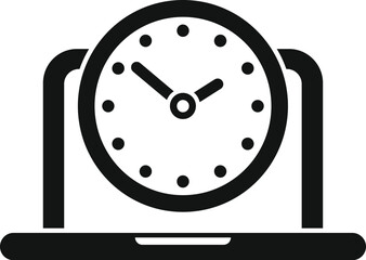 Management time on laptop icon simple vector. Contract online term. Schedule job
