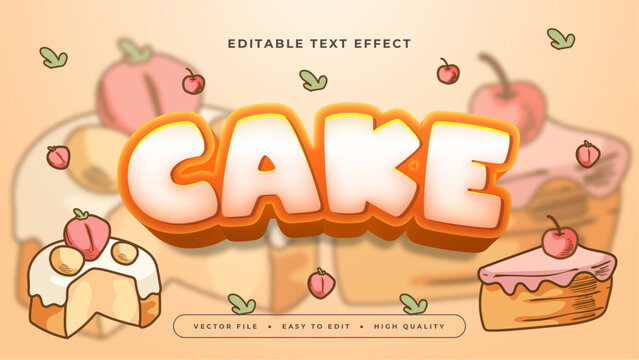 Orange white and pink cake 3d editable text effect - font style