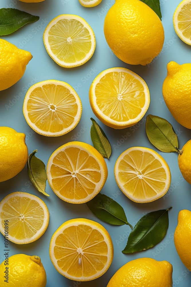 Poster pattern of lemon against on simple background