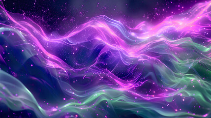 Fototapeta premium Abstract flowing 3d background with dynamic space, a blend of vibrant colors rippling through a silky fabric, evoking a sense of flowing movement