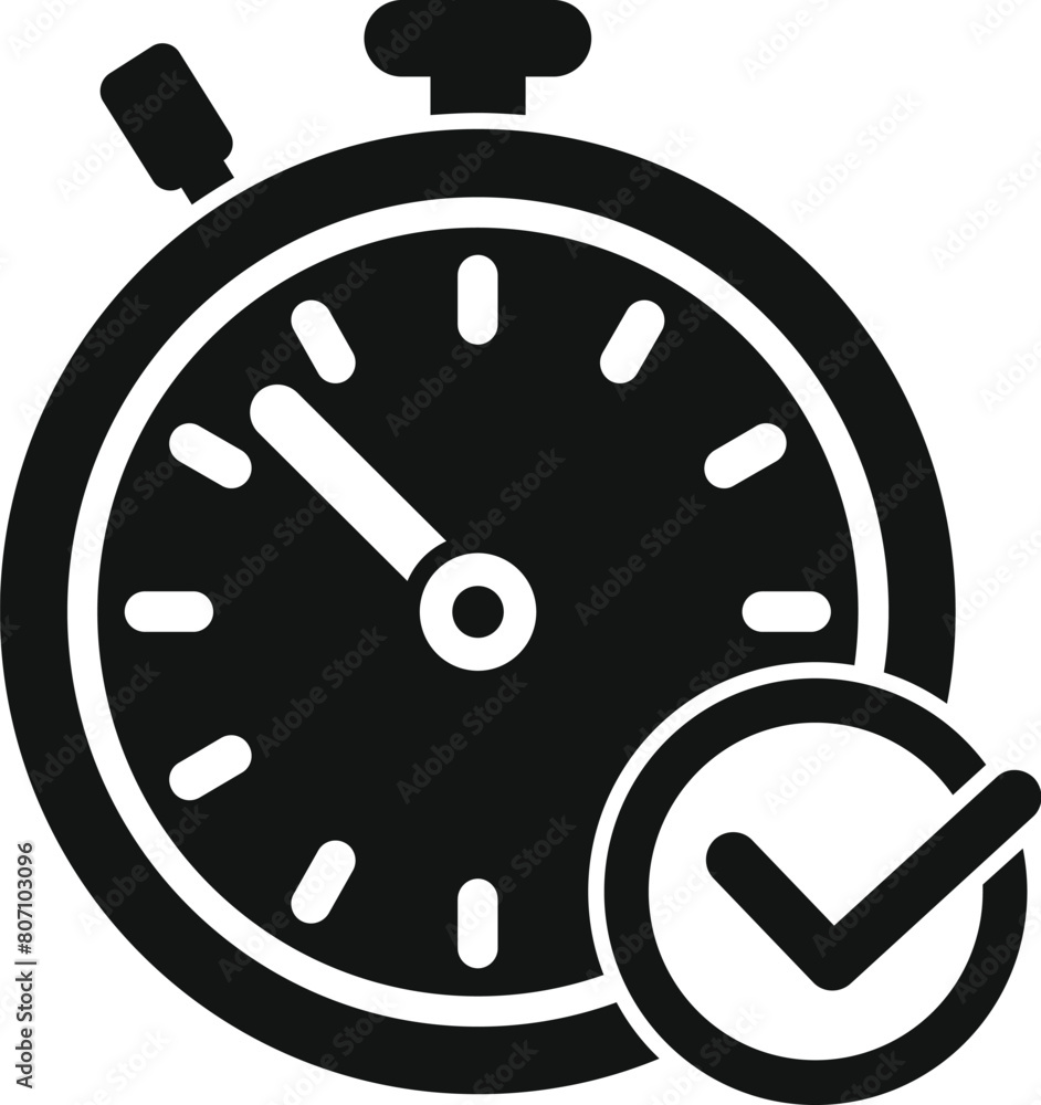 Poster approved stopwatch duration time icon simple vector. event deadline. shape arrow term