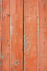 Fototapeta premium Vibrant Orange Painted Wooden Plank Texture Background