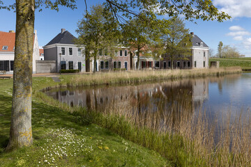 Lauwerszee. Lauwersoog. Eson Stad. Eson city. Friesland Netherlands. Replica city. 