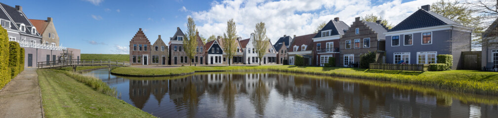 Eson Stad. Eson city. Friesland Netherlands. Replica city. Panorama. Lauwerszee. Lauwersoog. 