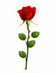 red rose isolated on transparent background