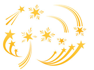 Stars collection. Star vector icons. Golden and Black set of Stars, isolated on transparent background. Star icon