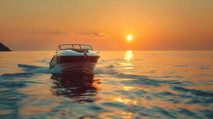 Tranquil Sunset Family Boating Excursion: A Peaceful Evening on the Water