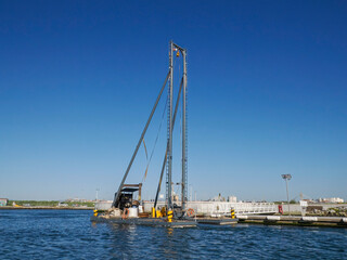 dredge of saline in salt ponds of Aveiro pictoresque village street view, The Venice Of Portugal