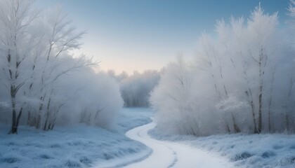 Obraz na płótnie Canvas A snowy winter wonderland with gradients of frosty upscaled 4