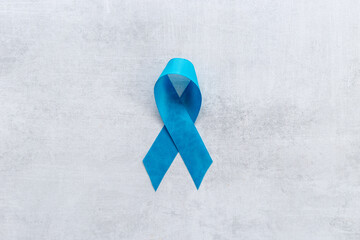 Blue ribbon - colon or prostate cancer awareness concept