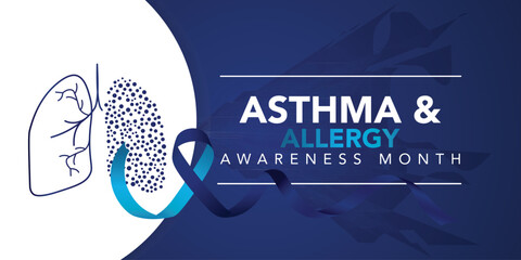 vector graphic of asthma and allergy awareness month good for asthma and allergy awareness month celebration. flat design. flyer design.flat illustration.