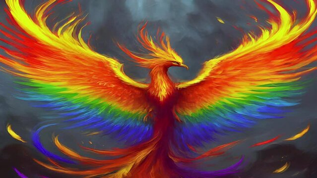 Majestic phoenix imagery evokes a sense of awe and wonder, symbolizing rebirth and immortality through its fiery splendor and radiant plumage.