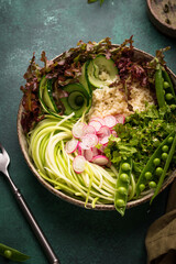 Vegan healthy green buddha bowl