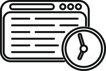 Web site duration work icon outline vector. Digital hour. Fixed length