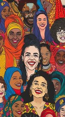 multi-ethnic people on happy vibes. diversity of human.