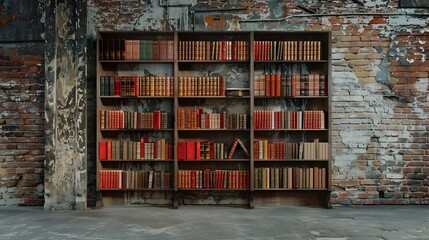 Rustic Bookshelf Awaiting Boundless Narratives and Intellectual Pursuits