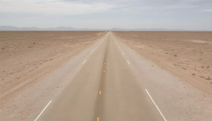 Fototapeta na wymiar A deserted highway stretching across the flat expa