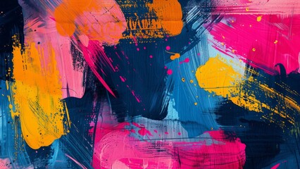 Neon paint mixture, oil painting on canvas, abstract modern art concept, wallpaper background,...