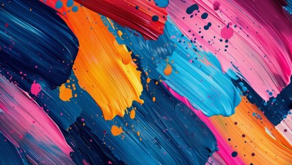 Neon paint mixture, oil painting on canvas, abstract modern art concept, wallpaper background,...