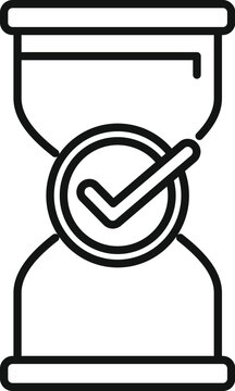 recommend clip art: Hourglass approved duration icon outline vector. Plan time event. Timer element