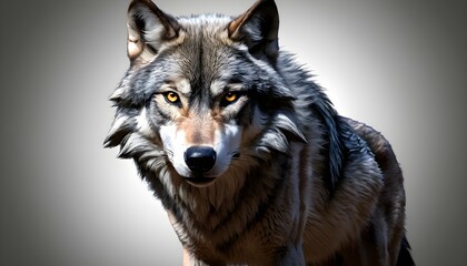 A wolf icon with a fierce gaze