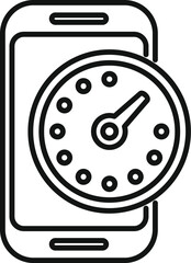 Obraz premium Smartphone timekeeper icon outline vector. Concept design. Loan fixed time