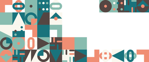 Abstract geometric pattern design in retro style. Vector illustration.