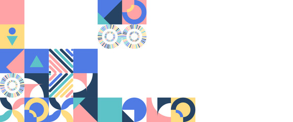 Abstract geometric pattern design in retro style. Vector illustration.