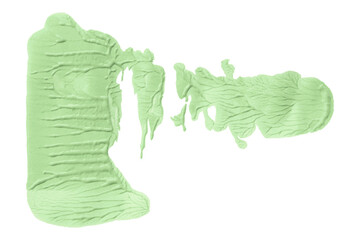 Shiny green brush watercolor painting isolated on transparent background. watercolor png