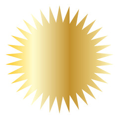 Gold Sun Star Symbol Icon. Christmas or New Year Decoration Part Element.