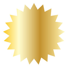 Gold Sun Star Symbol Icon. Christmas or New Year Decoration Part Element.