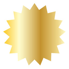 Gold Sun Star Symbol Icon. Christmas or New Year Decoration Part Element.