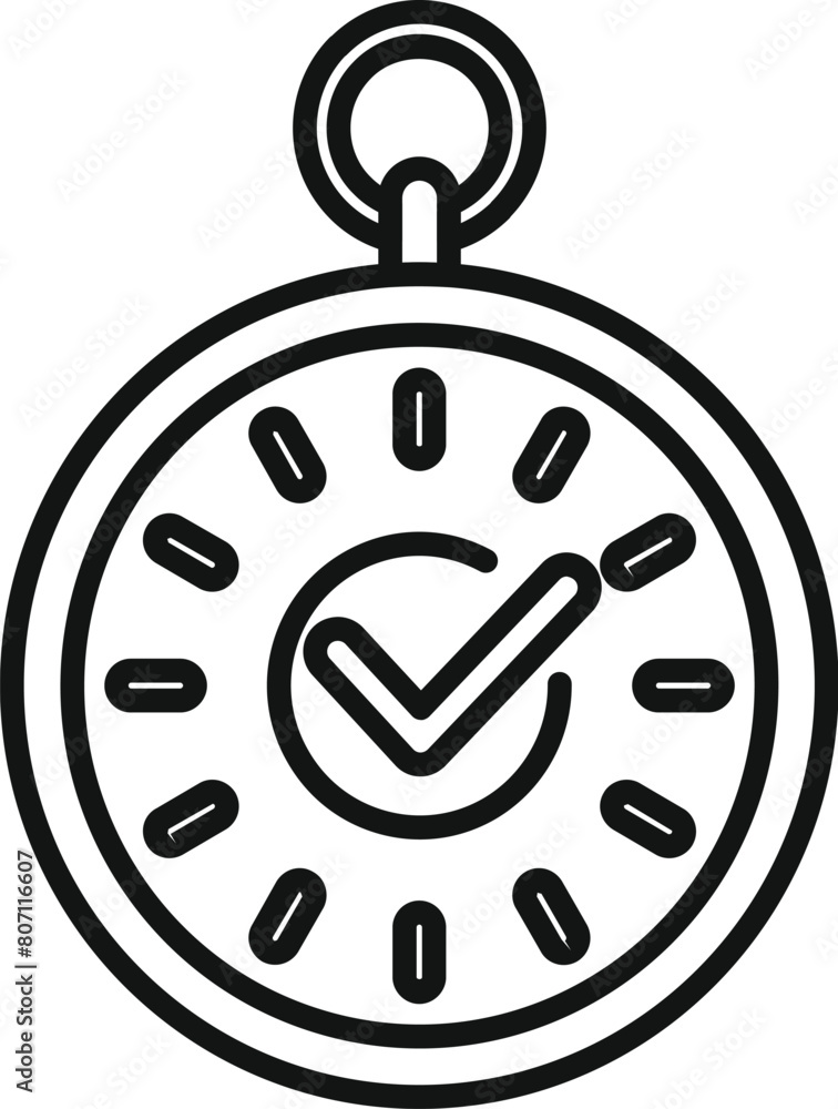 Poster classic stopwatch duration icon outline vector. clock event. timer schedule