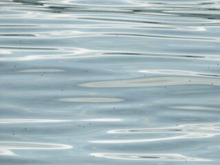 Reflets calmes sur la surface du lac Léman au printemps