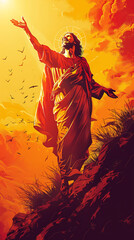 Fototapeta premium Resurrection of Jesus, ascension of Сhrist