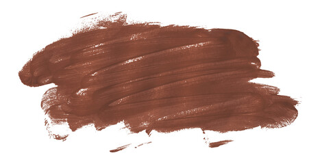 Shiny brown brush watercolor painting isolated on transparent background. watercolor png