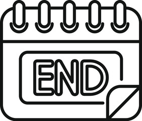 End calendar duration icon outline vector. Date life. Month fixed schedule