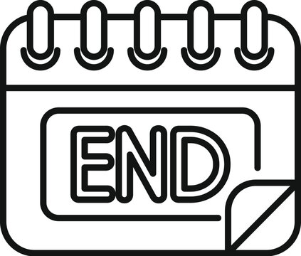 recommend clip art: End calendar duration icon outline vector. Date life. Month fixed schedule