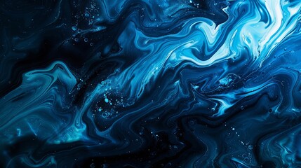 Obraz premium Abstract art with a blue paint background, exhibiting a liquid fluid grunge texture.