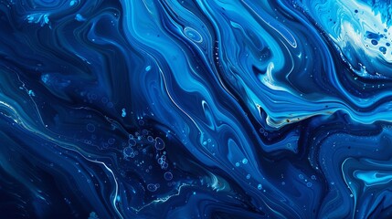 Abstract art with a blue paint background, exhibiting a liquid fluid grunge texture.