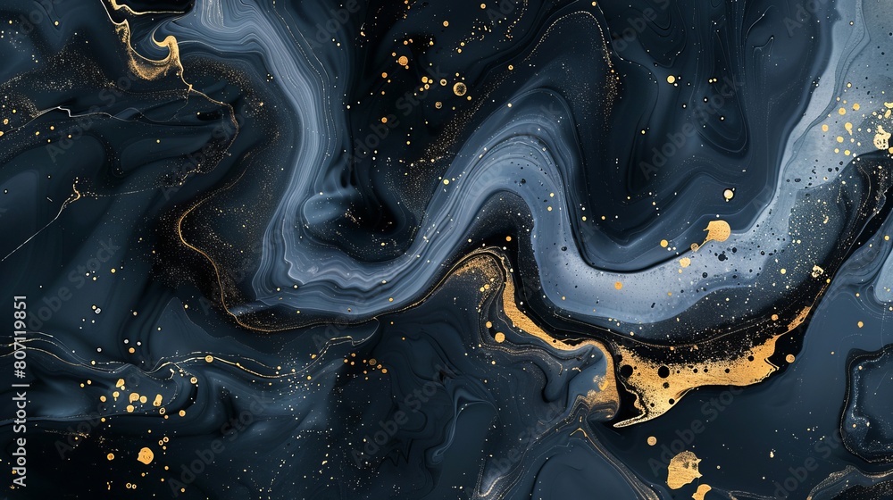 Poster abstract liquid marble design painting background with textured gold splashes, adding dimension and 