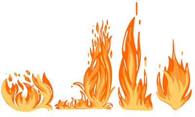 Set of flames for banner, sites. Sale concept. Vector, EPS10