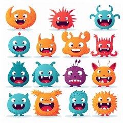 happy-halloween-monster-colorful-silhouette-head-face-icon-set-line-eyes-tongue-tooth-fang-hands-up-cute-cartoon-kawaii-scary-funny-baby-character-white-background-flat-design